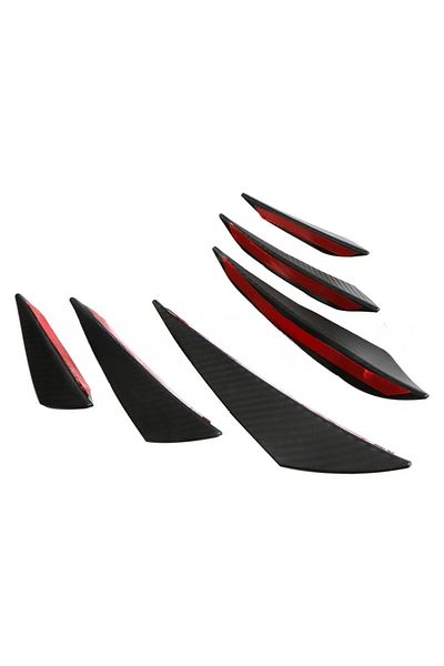 Choice Carbon Fiber 6pcs 4/6pcs Front Bumper Lip Decoration Diffuser Splitter Fins Body Spoiler Canard Auto