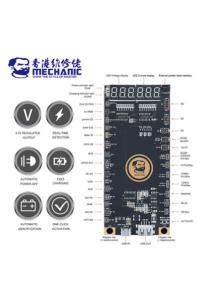 MECHANIC لوحة الكشف عن الشحن السريع للبطارية النشطة لجهاز iPhone 5-13 Pro Max Samsung Xiaomi ...