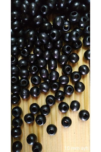 Selin Wooden Beads 10 Mm 100 Gr (Average ± 250 - 300 Pieces) Black