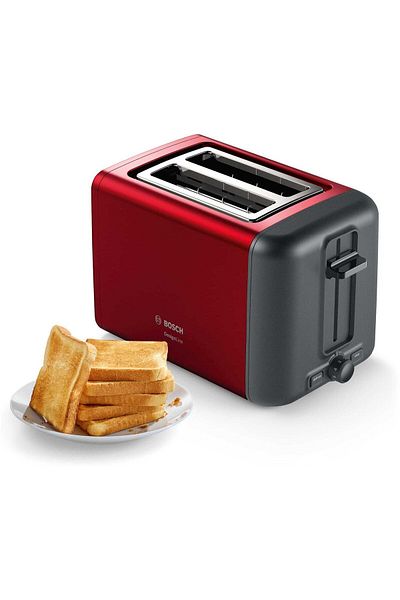 Bosch Prajitor de paine Bosch DesignLine TAT3P424, 970 W, 2 felii, Rosu
