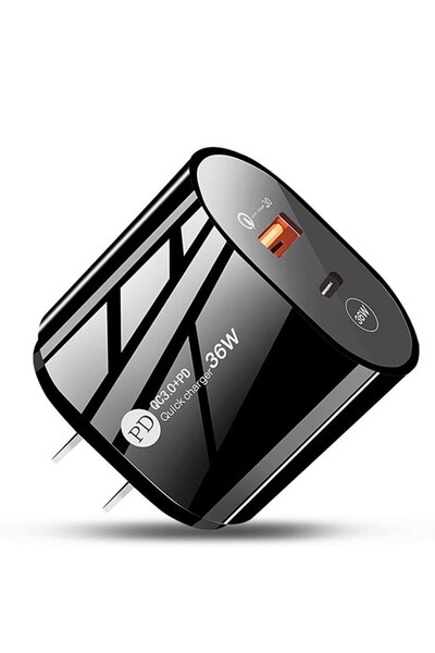 Choice شاحن يو اس بي من الولايات المتحدة الأمريكية بقوة 36 وات، شاحن سريع 3.0، محول حائط للهاتف، مناسب لأجهزة ايفون 13 12 برو وايباد هوا