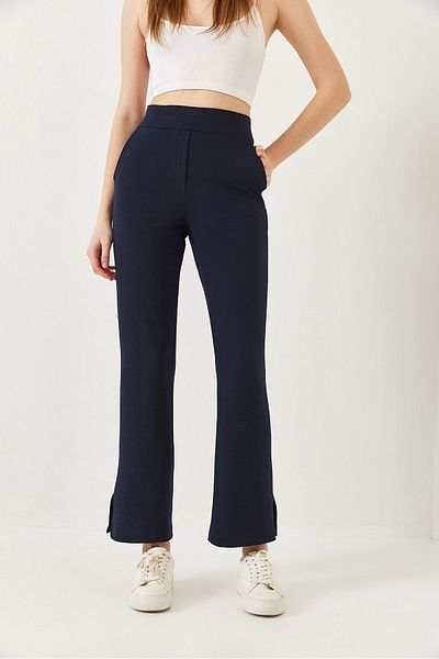 Bianco Lucci Women's Spanish Leg Pocket Detailed Elastic Waist Knitted Trousers 80110 60271045