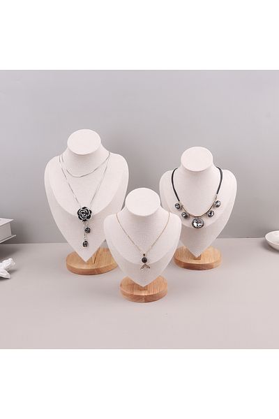Choice M Beige Velvet Portrait Necklace Display Pendant Organizer Jewelry Display Stand Jewelry Mannequin B