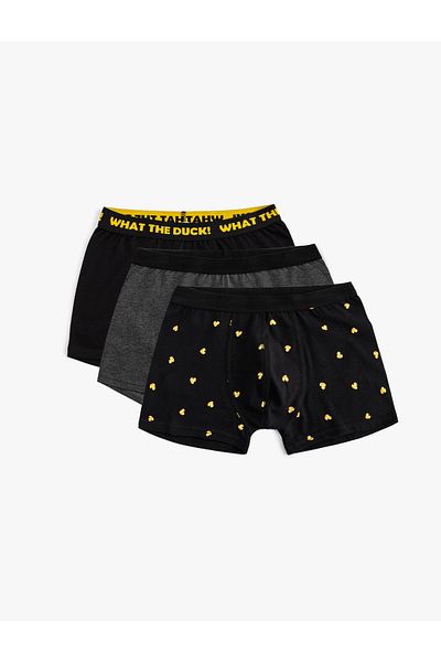Koton Cotton Patterned Elastic Waist Boxer Set