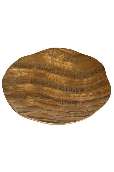 Vitale Antique Decorative Plate Gold 30X30X3 cm Ak.Jb0185