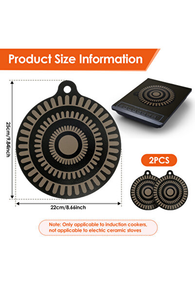 Choice قطعتان من الطراز 1 6/2 قطعة من وسادات عزل طباخ الحث الحراري لحماية سطح الطهي وحامل الأواني غير القابل للانزلاق من السيليكون