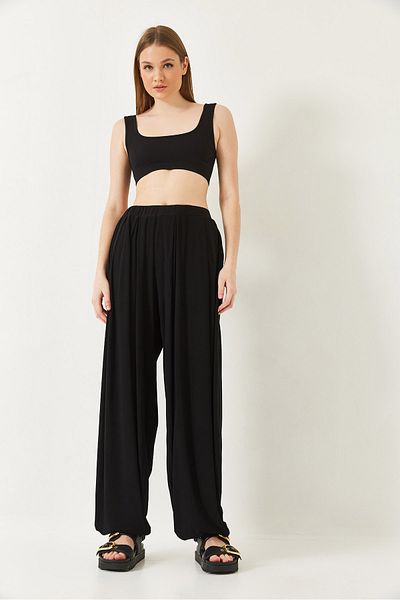 Bianco Lucci Bequeme, plissierte Modal-Shalwar-Hose für Damen 80061 60271042