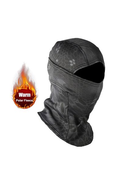 Choice Python Black Winter Fleece Warm Camouflage Balaclava Outdoor Cold-proof Ski Cycling Full Face Mask M