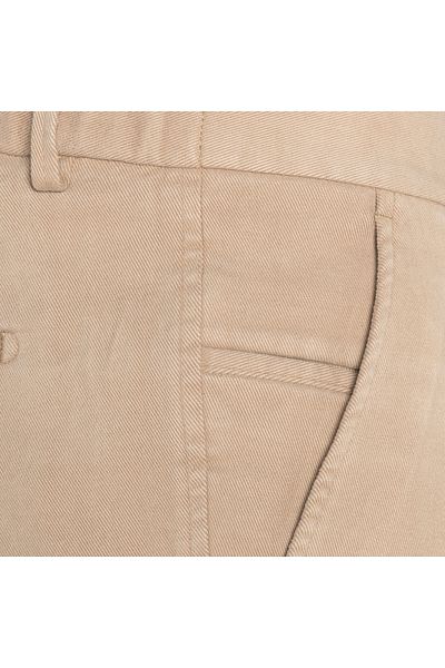 Hiltl Beige Comfort Stretch Waist Elastic Back Slim Fit Cotton Chino Pants
