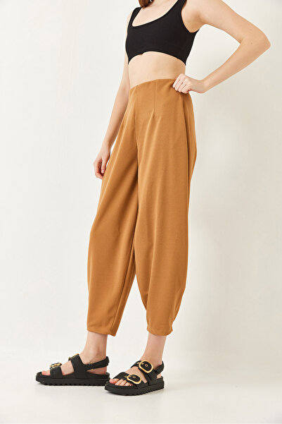 Bianco Lucci Γυναικείο άνετο υφαντό φαρδύ παντελόνι 80073 60271059