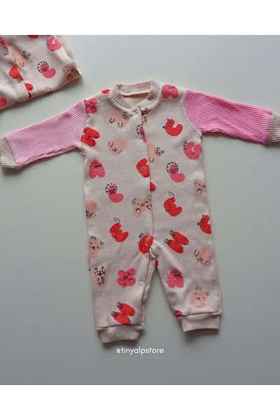Necix's Basic Ramat Fabric Multicolor Design Patterned Newborn Baby Girl Jumpsuit