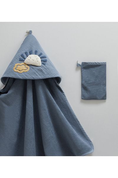 Caramell Newborn Swaddle Towel 82^90 cm and 1 Piece Pouch Knitted Swaddle Towel