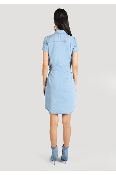 Colin's Rochie cu mânecă scurtă pentru femei, cu croială dreaptă, albastru deschis Cl 1063609