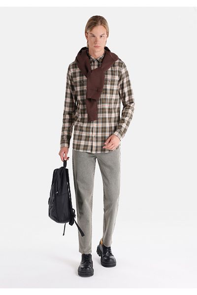 Colin's Green Mid-Waist Regular Fit Men's Trousers