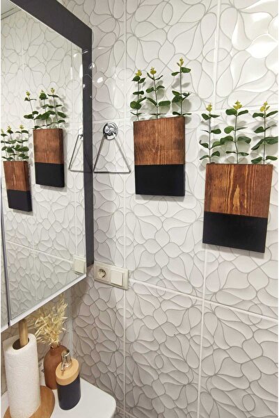 fatrema 2'Lİ AHŞAP ÇİÇEKLİK MUTFAK BANYO YAPAY ÇİÇEK BALKON KIŞ BAHÇESİ EV HEDİYESİ ÇEYİZ BOHEM RUSTİK