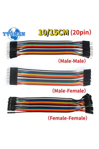 YTDMEN 10cm-m-f-20pin Jumper Wire 20pcs Dupont Line Dupont Cable Connection Male To Male Female To Female A