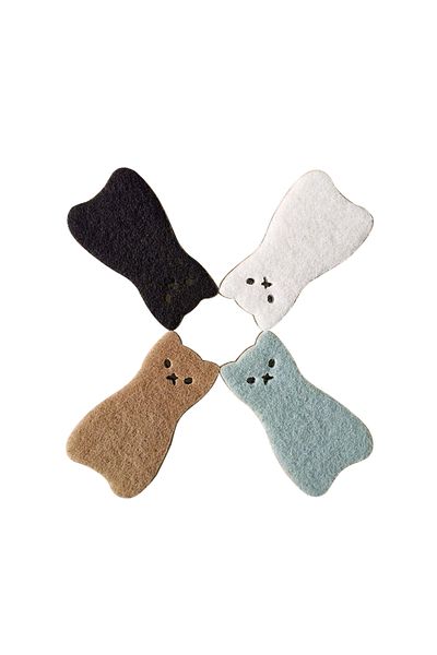 Choice Z7688-1c 4pcs/set Dishwashing Sponge Cute Cat Dishcloth Kitchen Bathroom Cleaning Scouring Pad Brush