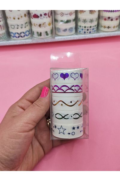 Limmy Colorful Gilded Vintage Washi Tape Tape Adhesive Masking Paper Pack of 5 - Star