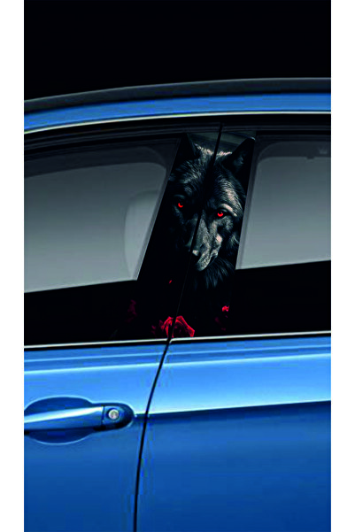 NEON Dijital Baskı Merkezi Araç Kapı Direk Kaplama Folyosu (Sağ Sol Takım) (2 Adet) - 22x52 Cm