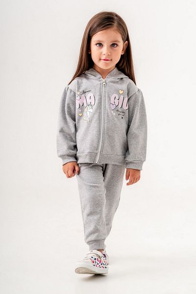 HAUSEkids 9-24 Months Unicorn Magic Baby Girl Gray Cardigan Set