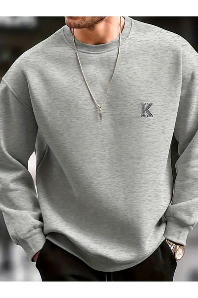 Karatopak K Printed Unisex Oversize Crew Neck Sweatshirt