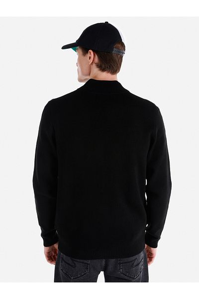 Colin's Men's Black Cardigan Cl with Regular Fit 1064848