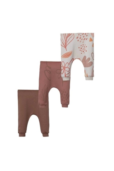 Necix's Nigi Flowered Ribbed Girls' Single Bottom (Set of 3)