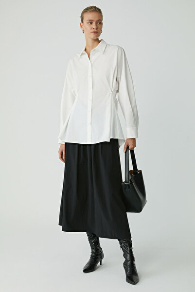 ETHIQUET Modest Erına Γυναικείο άνετο μακρυμάνικο πουκάμισο με κουμπιά και ρυθμιζόμενη μέση