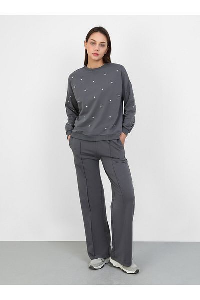 Refka Φούτερ Refka με λεπτομέρεια Anthracite Color Troc