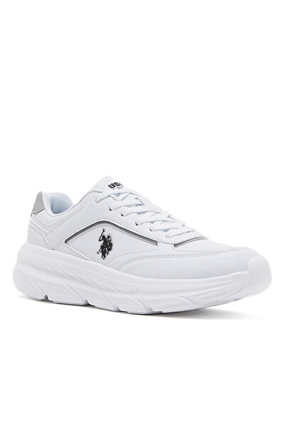 U.S. Polo Assn. Women's White Low-Top Sneakers - Lightweight Lace-Up Design, ...
