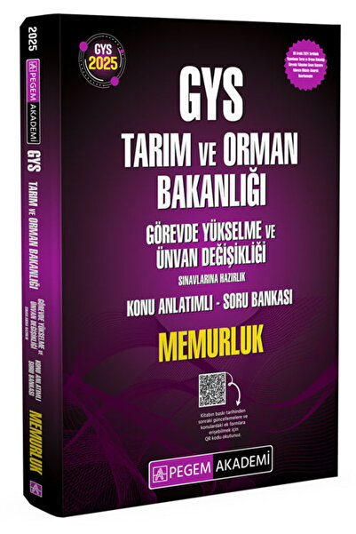 Pegem Akademi Yayıncılık 2025 GYS Tarım ve Orman Bakanlığı Görevde Yükselme S...
