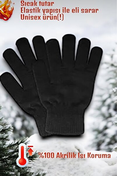 Genel Markalar %100 Akrilik  Triko Örgü Isı Korumalı Unisex Eldiven
