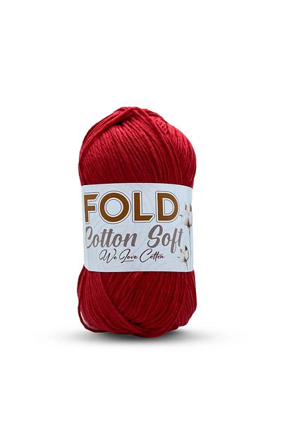 FOLD Red Cotton Yarn Cotton Soft - 100 grams