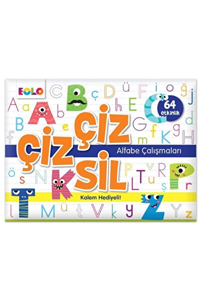 Eolo Çiz Çiz Sil Alfabe Çalışmaları - 32 Kart 64 Etkinlik - Kalem Hediyeli