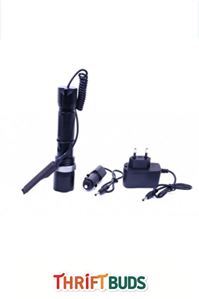 Thriftbuds Premium 200 Metre Menzilli Beyaz Işıklı 3 Modlu Şarjlı Pilli Av Kamp Tüfek Aparatlı Bisiklet Feneri