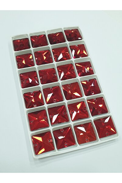 CRYSTALSHOP Шивашки кристален камък - 16*16 квадратни червени (50AD)