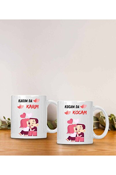 Piktorya زوجتي أيضًا زوجتي زوجي أيضًا كوب مزدوج مطبوع