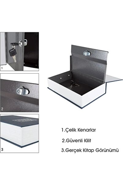 Genel Markalar Gizli Çelik Kasa Ev Tipi Sözlük Kitap Görünümlü Anahtarlı Kili...
