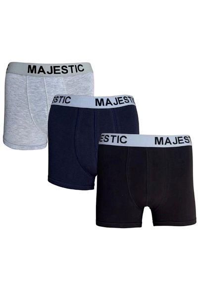 MrrMajestic Σετ 3 ανδρικών Compak Boxer χτενισμένο βαμβακερό