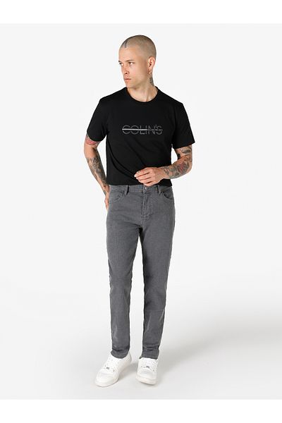 Colin's Straight Fit Mid Waist Straight Leg Men's Gray Trousers Cl 1066329