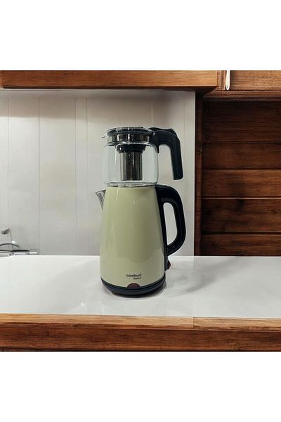 Peramari Mint Green Bambum Teatech Glass Teapot Tea Maker