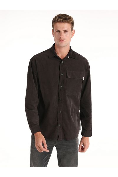 Colin's Men's Anthracite Long Sleeve Comfort Fit Shirt - Cl 1065712