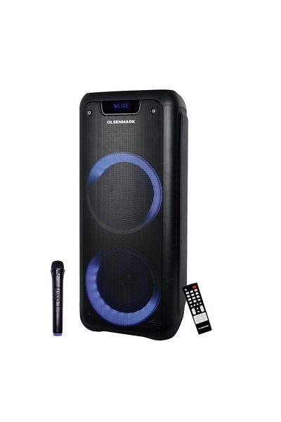 Olsenmark Rechargeable Party Speaker, 2*6.5 Inch, OMMS1285 | 12000W PMPO