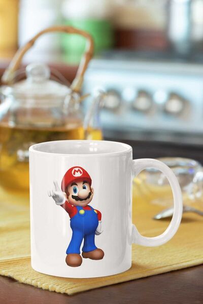 Piktorya كوب ماريو أبيض مطبوع هدية عصرية