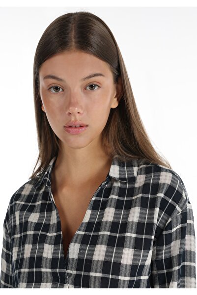 Colin's Regular Fit Shirt Neck Women's Navy Blue Roll-Up Shirt Cl 1065073