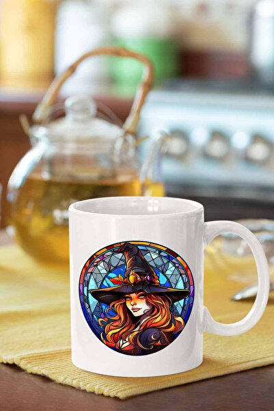 Piktorya كوب مطبوع عليه ساحرة الهالوين