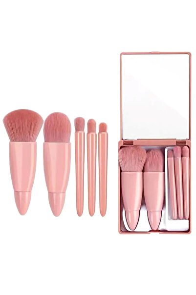 GIFTPALACE 5-dijelni prijenosni set četkica za šminku sa ogledalom - senka za...