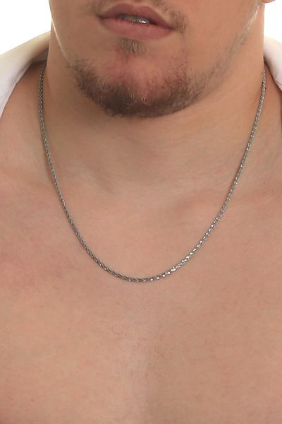 LABALABA Men's Fine Twist Chain Steel Necklace