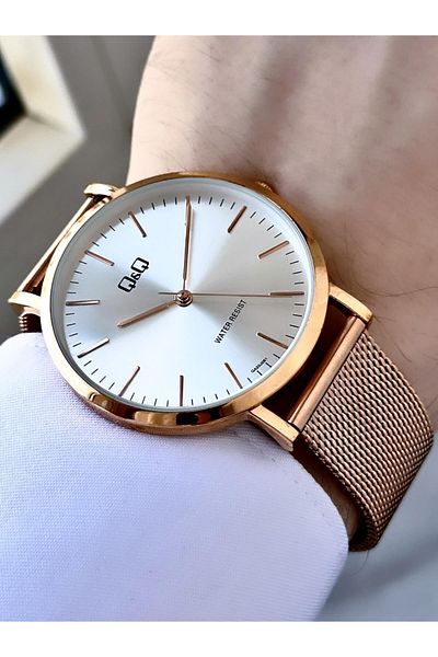 Q&Q Men's Wicker Strap Wristwatch