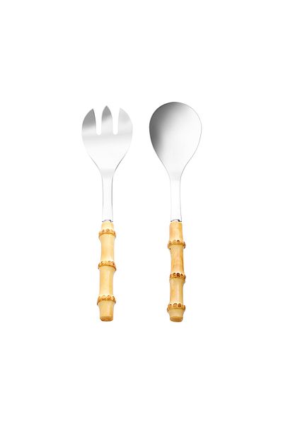 Karaca Bamboo Garden 2 Piece Salad Serving Set